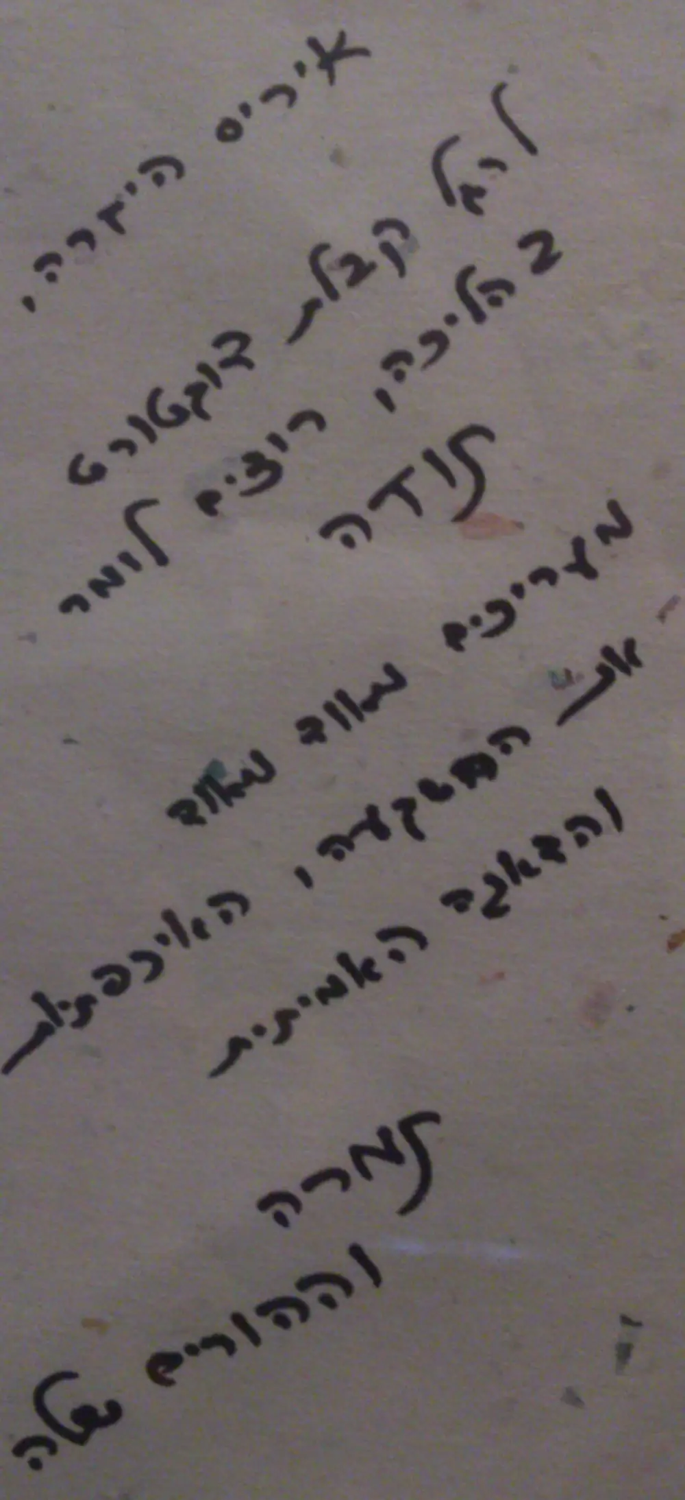 מכתב תודה ארוך בכתב יד